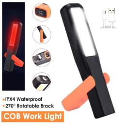 Powerful COB LED Work Light Car Garage Mechanic Lamp USB Rechargeable Flashlight Magnetic Torch Emergency Light Warning Light