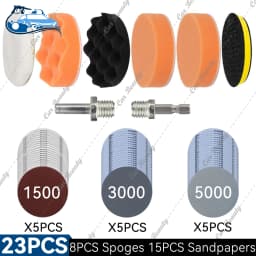 3 4 5 6 7 Inch Car Detailing Waxing Sponge Kit Sandpaper Disc Pad With M10 M14 Hex Drill Adapter for Auto Headlight Polishing