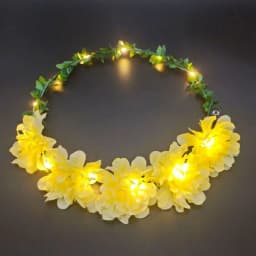 Elegant Simulation Rose Flower Wreath Headband Luminous Tiara Flower Crowns LED Light Garland Glowing Wreath Wedding