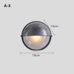 Round Outdoor Retro LED Wall Lamp E27 Waterproof Moisture Industrial Aluminium Glass Sconce Light Bathroom Garden Porch Light