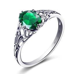 Original Female Ring 100% 925 Sterling Silver Oval Red Garnet Color Rings for Women Art Deco Revival Vintage Jewelry Wholesale