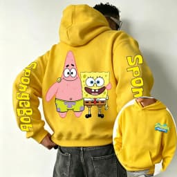 SpongeBob SquarePants and Patrick Star Cartoon Anime 2026 New Spring and Autumn Men's and Women's Fashion Hooded Sports Hoodies