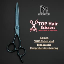 Professional Barber Scissors,6.3-6.8 Inch Black Coating Hair Cutting Shears,Top-Level VG10 Cobalt Steel Barbershop Accessories