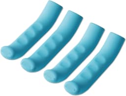 2 Pairs Silicone Brake Lever Covers for Bikes - Anti-Slip Handle Sleeves Fits Mountain & Road Bicycles Blue Orange Bicycle Grips