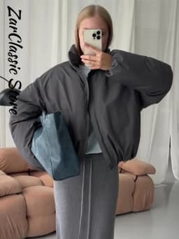 Casual Solid Women's Winter Jacket Fashion Stand Neck Full Sleeve Zip-up Cropped Padded Coats New Basic Daily Outwear 2026