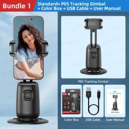 AI Auto-Tracking Phone Gimbal 360° Rotating Face Tracking Stabilizer Portable Desktop Holder for Live Streaming & Photo Shooting