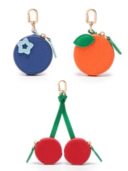 Fashion Personality Red Cherry Shape Fruit Pendant Coin Purse Mini Cute Keychain PU Leather Bag Pendant Small Bag Gift for Girls