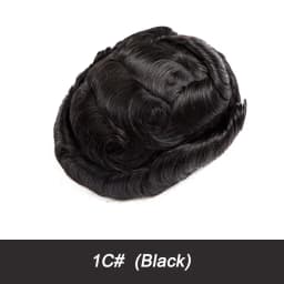 VLoop Super Natural Hairline Ultra Thin Skin 0.02mm 80%Density Undetectable Men Toupee Brown Black Grey 520# Hair System for Men