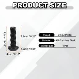 4/10/20pcs Pocket Clip Screws T6 Torx Head 2-56UCN 3.5/4.5/6/7.2mm Thread Length Folding Knife Fasteners for Blade Fixing