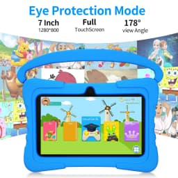 New 7 Inch Kids Android Tablets Quad Core 4GB+64GB ROM Cartoon Portable with Kids-Proof Protective Case Best Gift for Childre