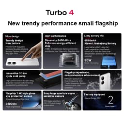 Redmi Turbo 4 5G Chinese Version Dimensity 8500-Ultra 50MP Xiaomi HyperOS 6550mAh 1.5K High-Brightness Eye-Care Display