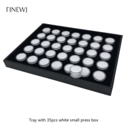 Novel Gem Jar Display Gemstone Insert Tray Jewelry Charms Beads Organizer White Foam Round Box Liner Show Case Holder Wholesale