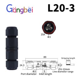IP68 L12 L16 L20 L25 Waterproof Cable Connector 2/3/4Pin Screw Wiring Terminal Wire Connectors for Electrical Light Junction Box