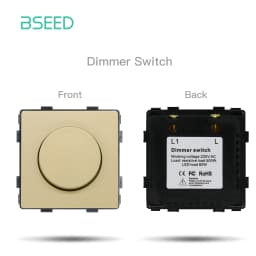 BSEED EU Standard Wall Light Switch Module Electrical Outlets Button Switch DIY Function Part Glass Panel Free Collocation Gold
