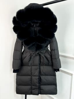 Lagabogy 2025 New Winter Warm White Duck Down Jacket Women Long Hooded Puffer Jacket Women Real Fox Fur Coat Female Warm Coat
