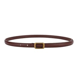 New Thin Genuine Leather Belt for Women Stylish Waist Accessory with Metal Square Buckle Perfect for Dresses Jeans