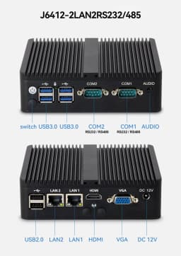 Intel Core I3-5005U Mini PC Barebone Dual LAN 2xRS232/485 4xUSB Support WiFi Linux Computer for Industrial Windows10Pro Ready