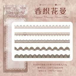 40 pcs Lace Stickers Cute Aesthetics Decor Collage Junk Journal Scrapbooking Supplies Self Adhesive Creative Stationery Sticker