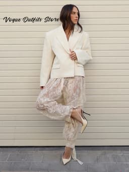 Loose Lace See Through Women's Lantern Pants Solid Ruffle Casual Female Trousers 2026 Spring Summer New Fashion Bottoms