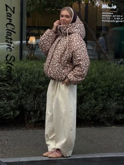 Reversible Spot Printed Women's Winter Jacket Hooded Full Sleeve Loose Cropped Padded Coats New Casual Warm Outwear 2026