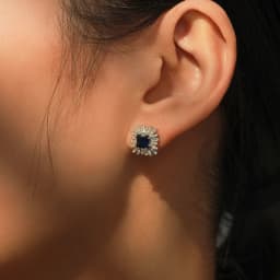 Ailmay 925 Sterling Silver Elegant Blue Square Zircon necklace & Earrings For Women Luxury Wedding Accessories Jewelry Set