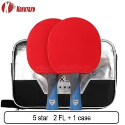 KOKUTAKU ITTF Professional 4/5/6 Star Ping Pong Racket Carbon Table Tennis Racket Bat Paddle Set Pimples In Rubber With Bag