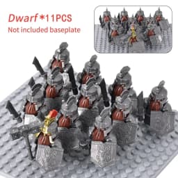 MOC Medieval Dwarf Warrior Elves Knights LOTR Figures Building Blocks Accessories Armor Shield LOTR DIY Toys for Children Gift