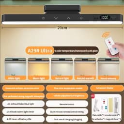 Touch Table Lamp Magnetic Desk Lamp Dimmable Bulit 2500mAh Battery for Reading Cabinet Mirror Bedside Rechargeable Night Lights