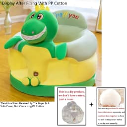 Cute Baby Sofa Support Seat Cover Plush Chair LearningTo Sit Feeding Chair Comfortable Toddler Nest Puff Washable Without Filler