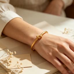E.B.belle Minimalist 18K Gold Plated Knot Cuff Bangle Bracelets For Women Stainless Steel Waterproof Jewelry For Female