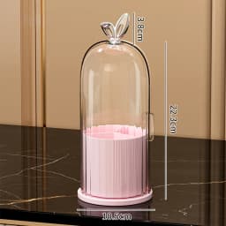 360° Rotating Cosmetic Brush Shelf Organizer Cosmetic Display Case Desktop with Drawer Storage Organizer For Living Room Bedroom