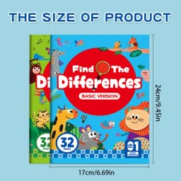 Hidden Differences Activity Book, Featuring 32 Interactive Observation Games and Memory Exercises | Attention and Concentration Training | Visual Perception Skills, Focused Attention Games with Numbered Pages | Find the Difference Game | Science Learning Activity Book to Improve Concentration and Observation Skills | Fun and Engaging Hidden Object Games. Early Education Materials.