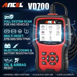 Ancel VD700 OBD2 Automotive Scanner Full System Diagnose ABS EPB TPMS DPF Reset For VAG VW Audi Skoda Seat Car Diagnosis Tools