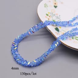 4mm 130pcs High Quality Triangle Crystal Glass Beads Shiny Color Loose Beads For Jewelry Making DIY Earring Necklace