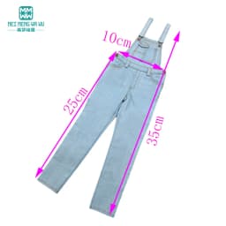 BJD Dolls Accessories Clothes Fits 43-45cm 1/4 MSD MK YOSD Fashionable PU Leather Clothes Denim Overalls Vests