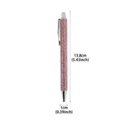 Ballpoint Pen Pearl Rhinestone Ballpoint Pen Retractable Ink Rhinestone Pen Luxury Rhinestone Cute Rose Gold Metal Stationery