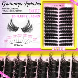 GROINNEYA Lashes Clusters Fluffy Volume Lash Clusters Bottom Lashes Wispy Eyelashes DIY Lash Extension Individual Lashes
