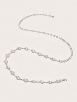 HERSHINE 1-piece plus-size women's hollow-out pearl and floral waist chain, an elegant and fashionable accessory，spring，summer