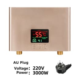 110V 220V Instant Water Heater Kitchen Bathroom Wall Mounted Electric Water Heater Hot Water Shower with LCD Temperature Display