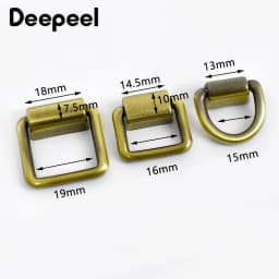 5/10/20Pcs 15/16/19mm Metal D Ring Buckles Bag Side Clips for Handbag Chain Handles Connector Bags Strap Hardware Accessories
