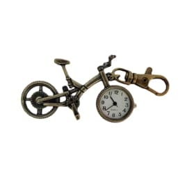 Vintage Bronze Steampunk Bicycle Shape Quartz Pocket Watch Keychain Clock Chain Men's and Women's Gifts