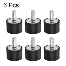 6pcs M4 M5 M6 Male Thread Rubber Shock Absorber Crash Pad Damper Bobbin Mount Isolator Rubber Mounts Vibration Isolators Type VD