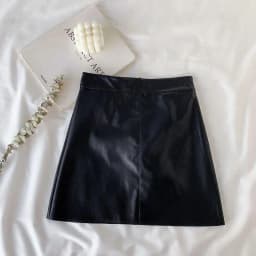Solid Zipper Wrap Hip Leather Skirt Autumn Winter New Korean High Waist Mini Skirt Female Chic Sexy Club A-line Pu Skirts Women