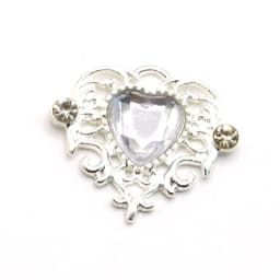 10Pcs 21 * 25mm Peach Heart Rhinestone Alloy Flower Plate Ornaments Diy Wedding Dress Gift Box Hair Decoration Accessories