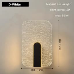 New Light Luxury Acrylic Wall Lamp AC90-260V Staircase Hallway Background Wall Living Room Bedroom Bedside Minimalist Wall Lamp