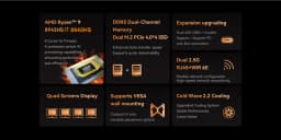 MINISFORUM OCuLink Gaming Mini PC UM890 UM880 Pro AMD Ryzen 9 8945HS R7 8845HS 2*USB4 2*DDR5 2*PCIE4 Windows 11 Computer WiFi6E