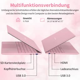 15.6" Pink Laptop, Intel N95, 32Gb Ddr4 Ram, 1Tb Ssd, Windows 11 Pro, Notebook Pc, Ips 1920X1080, Dual Band Wifi, Bluetooth 5.0, Portable Computer for Office & Study