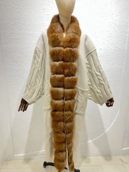 New Luxury Winter Real Natural Fox Fur Collar Woolen Blends Knit Long Overcoats Women Loose Warmth Cashmere Fur Jacket