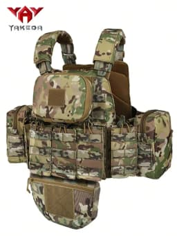 YAKEDA Five piece equipment bag training vest, detachable and expandable, waterproof, wear-resistant and tear resistant