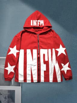 star pattern patchwork sweater letters long-sleeved pullover hoodie loose and fashionable trendy original street style vintage